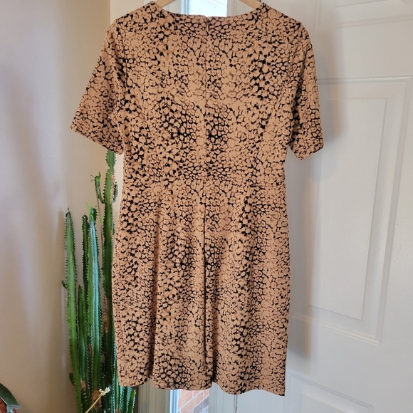 Land's End Animal Print Heavyweight Bodycon Knee Length Dress, Size 8P - Picture 9 of 11